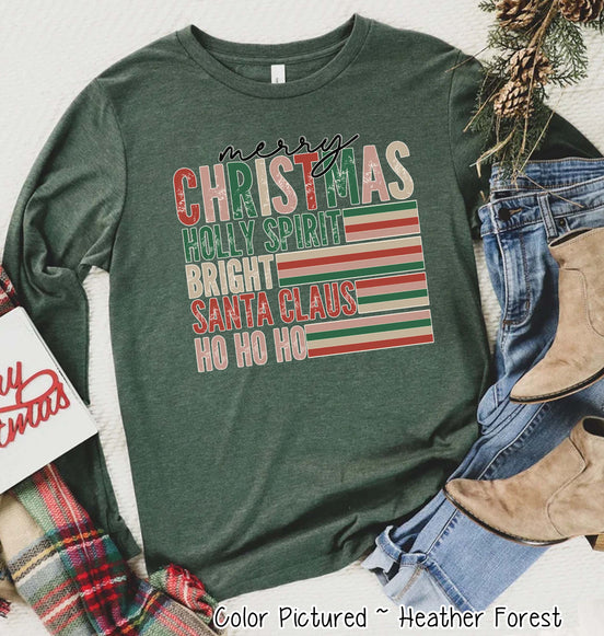 Retro Merry Christmas Tee or Sweatshirt