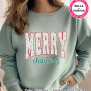 Retro Pattern Merry Christmas Tee or Sweatshirt