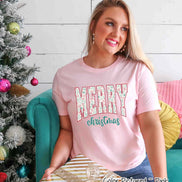 Retro Pattern Merry Christmas Tee or Sweatshirt