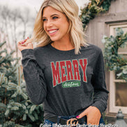 Retro Red Merry Christmas Tee or Sweatshirt