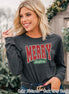Retro Red Merry Christmas Tee or Sweatshirt