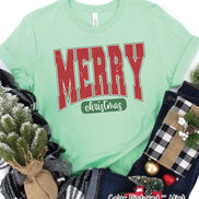 Retro Red Merry Christmas Tee or Sweatshirt