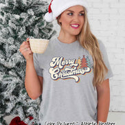 Retro Vintage Style Merry Christmas Tee or Sweatshirt