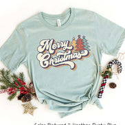 Retro Vintage Style Merry Christmas Tee or Sweatshirt