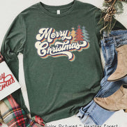 Retro Vintage Style Merry Christmas Tee or Sweatshirt