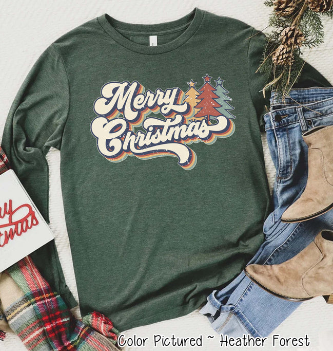 Retro Vintage Style Merry Christmas Tee or Sweatshirt