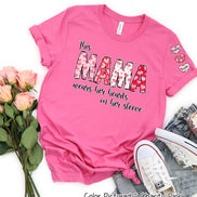 This Mama Wears Her Hearts on Her Sleeve Valentine Tee or Sweatshirt