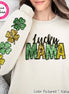Personalized Lucky Mama Faux Glitter St Patricks Day Tee or Sweatshirt