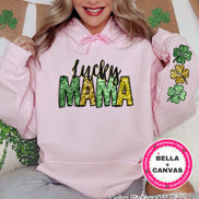 Personalized Lucky Mama Faux Glitter St Patricks Day Tee or Sweatshirt