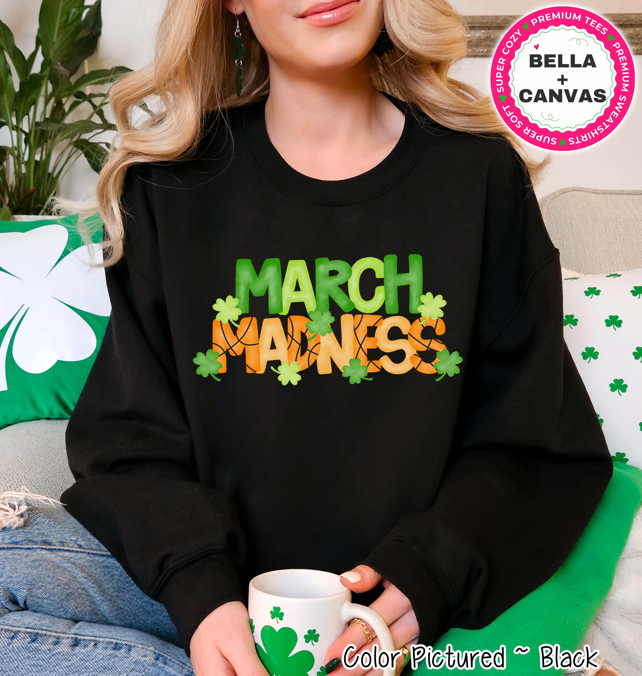 March Madness Basketball St Patricks Day Tee or Sweatshirt