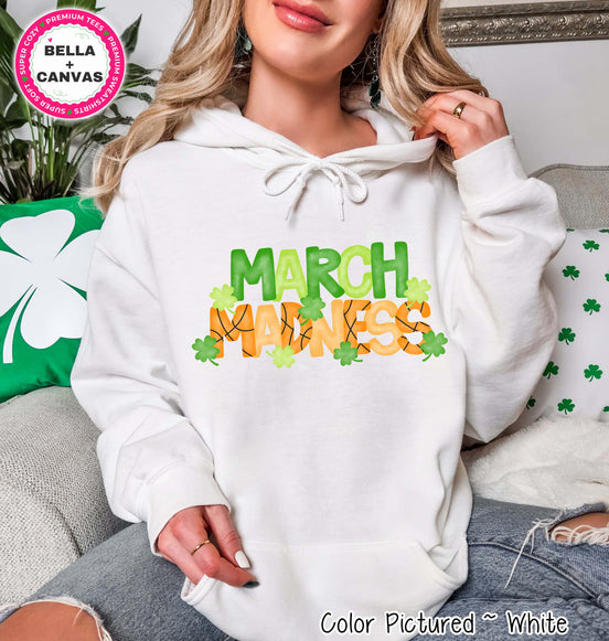 March Madness Basketball St Patricks Day Tee or Sweatshirt
