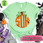 Big Monogram Pumpkin Halloween Tee