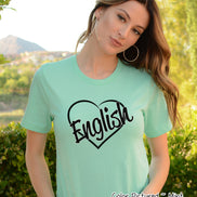 Heart Outline School Subject Teacher Tee