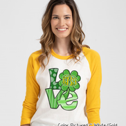 Monogram LOVE & Clover St Patricks Day Tee