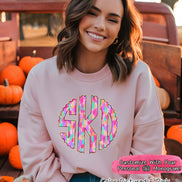 BIG Monogram Preppy Fall Pattern Sweatshirt or Tee