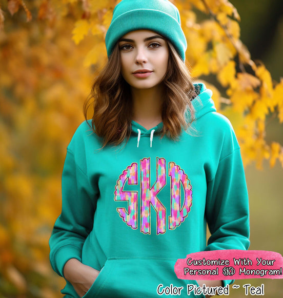 BIG Monogram Preppy Fall Pattern Sweatshirt or Tee