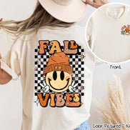 Retro Fall Vibes Smile 2 Sided Tee