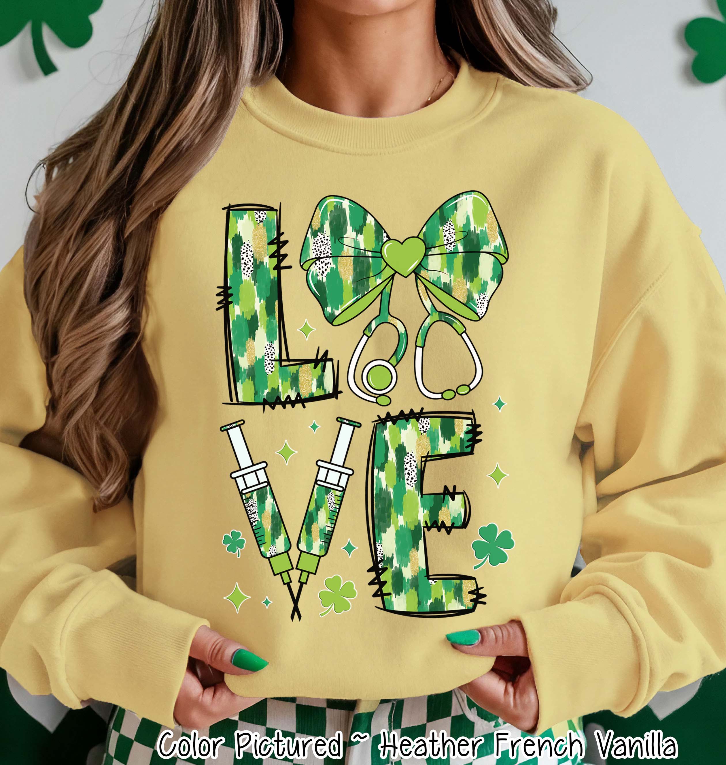 Nurse Love St Patricks Day Tee or Sweatshirt