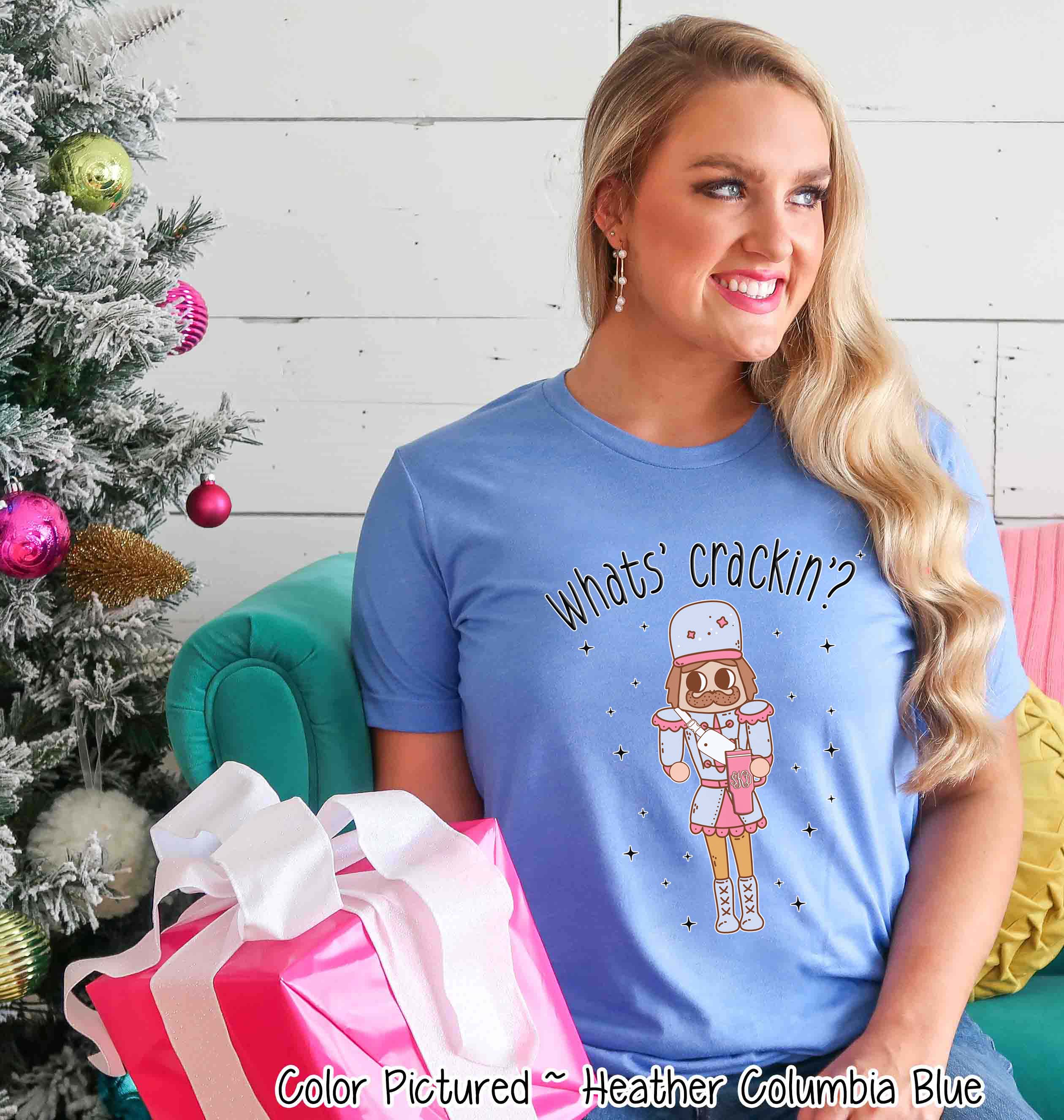 Monogram Bougie What's Crackin Nutcracker Christmas Tee or Sweatshirt