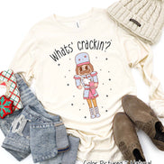 Monogram Bougie What's Crackin Nutcracker Christmas Tee or Sweatshirt