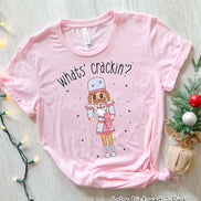 Monogram Bougie What's Crackin Nutcracker Christmas Tee or Sweatshirt