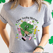 Monogram One Lucky Nurse St Patricks Day Tee or Sweatshirt