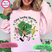 Monogram One Lucky Nurse St Patricks Day Tee or Sweatshirt