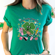 Monogram One Lucky Teacher St Patricks Day Tee or Sweatshirt