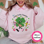 Monogram One Lucky Teacher St Patricks Day Tee or Sweatshirt