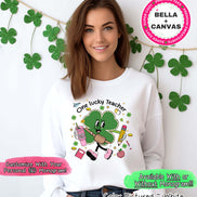 Monogram One Lucky Teacher St Patricks Day Tee or Sweatshirt