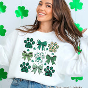 Coquette Paw And Bows St Patricks Day Tee or Sweatshirt
