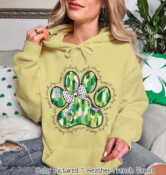 Coquette Paw St Patricks Day Tee or Sweatshirt