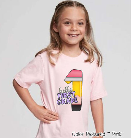 Hello Grade Pencil Back to School Student and Teacher Tee