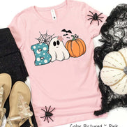 Boo Cute Ghost and Pumpkin Halloween Tee