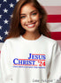 Jesus Christ 2024 Only Jesus Can Save This Nation Tee or Sweatshirt