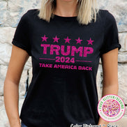 Faux Glitter Pink Trump 2024 Political Tee or Sweatshirt