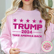 Faux Glitter Pink Trump 2024 Political Tee or Sweatshirt