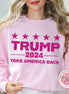 Faux Glitter Pink Trump 2024 Political Tee or Sweatshirt