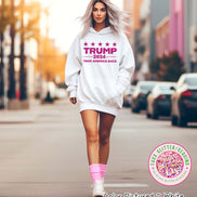 Faux Glitter Pink Trump 2024 Political Tee or Sweatshirt