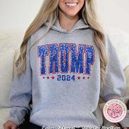 Faux Sequins Trump 2024 Political Tee and Sweatshirt