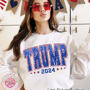 Faux Sequins Trump 2024 Political Tee and Sweatshirt