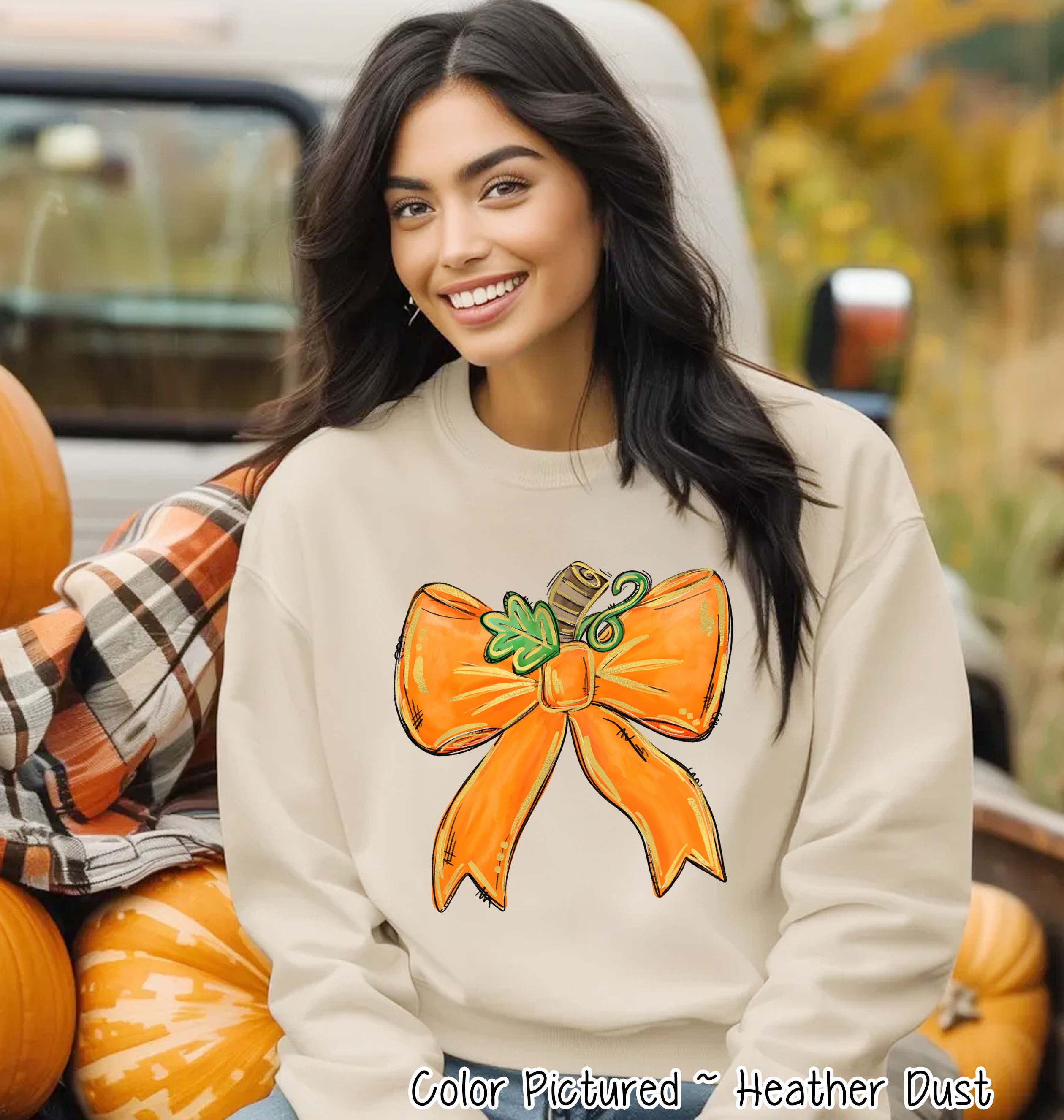 Coquette Pumpkin Bow Fall  Sweatshirt or Tee