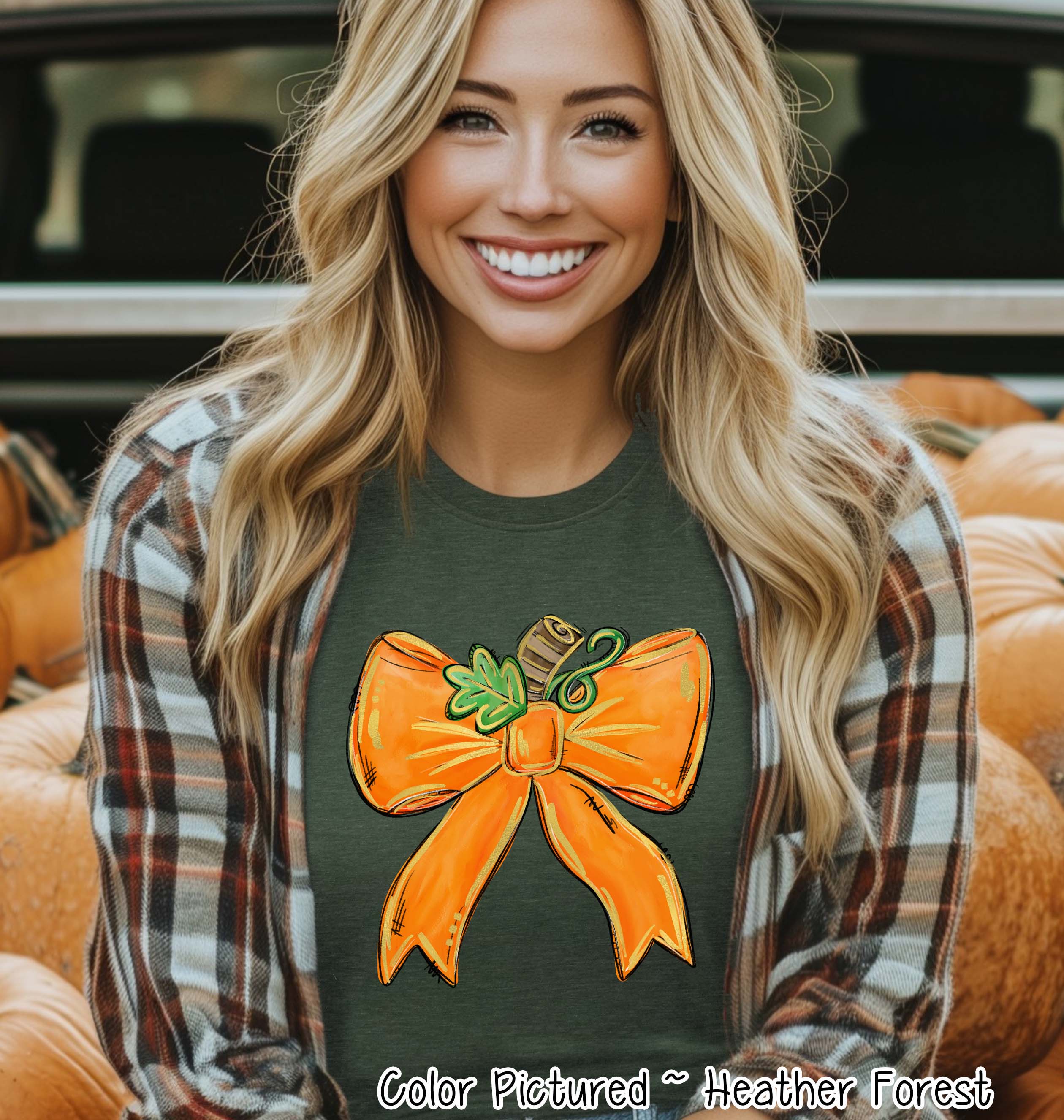 Coquette Pumpkin Bow Fall  Sweatshirt or Tee