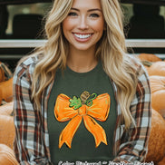 Coquette Pumpkin Bow Fall  Sweatshirt or Tee