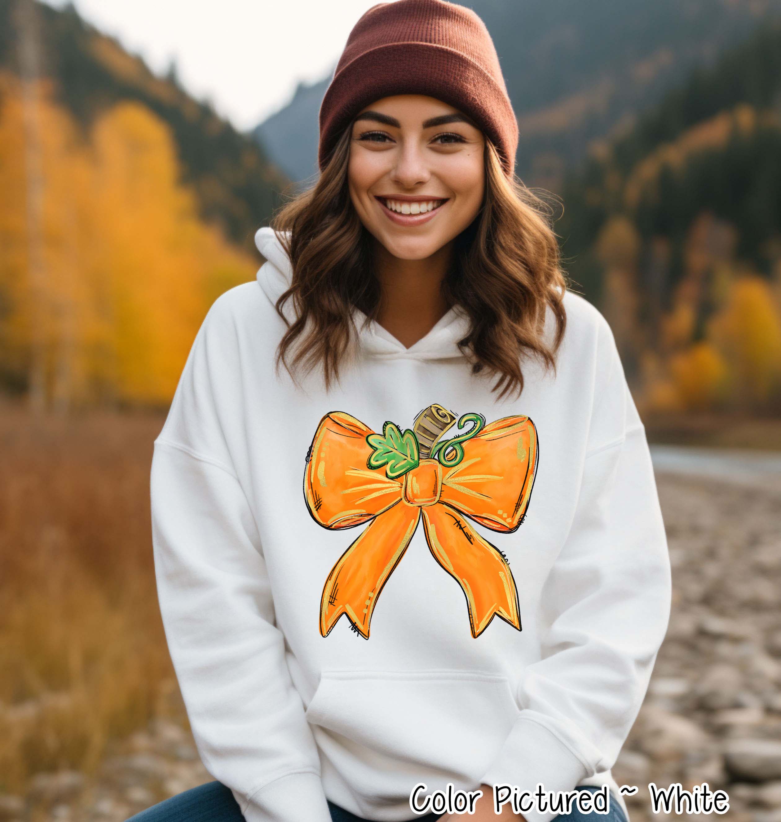 Coquette Pumpkin Bow Fall  Sweatshirt or Tee