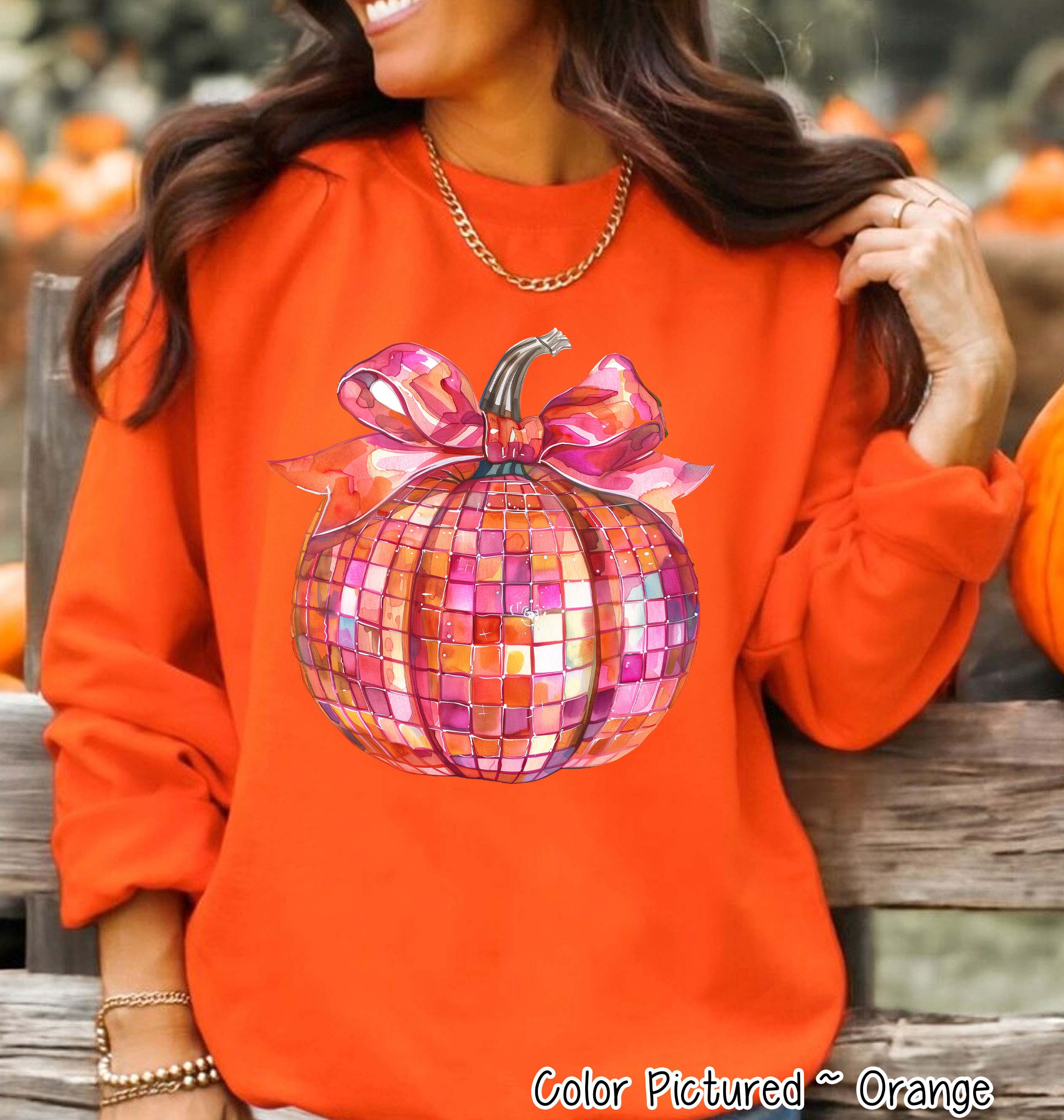 Disco Coquette Pumpkin Fall Sweatshirt or Tee