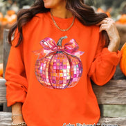 Disco Coquette Pumpkin Fall Sweatshirt or Tee