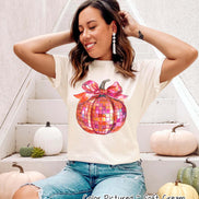 Disco Coquette Pumpkin Fall Sweatshirt or Tee