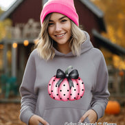 Preppy Coquette Pink Dot Pumpkin Fall Sweatshirt or Tee