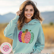 Faux Sequin Effect Colorful Pumpkin Fall Sweatshirt or Tee